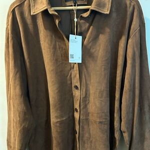 Quince Men's Tan Suede Shirt Jacket